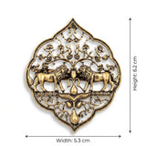 Royal Twin Lions Jharokha Brooch | Antique Gold Heritage Floral Lapel Pin for Sherwani & Bandhgala
