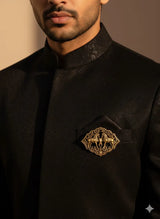 Royal Twin Ashwa Antique Gold Brooch | Handcrafted Heritage Lapel Pin for Sherwani & Sarees