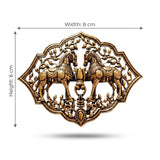 Royal Twin Ashwa Antique Gold Brooch | Handcrafted Heritage Lapel Pin for Sherwani & Sarees