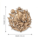 Celestial Tiger & Sunbeam Brooch | Antique Gold Royal Royal Bengal Tiger Botanical Pin