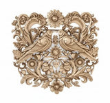Antique Gold Twin Lovebirds Floral Brooch | Vintage Baroque Nature Pin for Sarees & Jackets