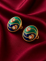 Mor Pankh Peacock Feather Dual Swirl Buttons (Set of 13) | Gold Metal Sherwani & Kurta Buttons