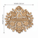 Folk Heritage Singing Doves Brooch | Antique Gold Floral Garden Mandala Pin