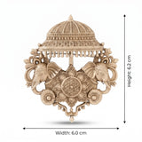 Imperial Royal Elephant Brooch with Chattri Canopy | Antique Gold Heritage Sherwani Pin