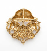 Imperial Royal Elephant Brooch with Chattri Canopy | Antique Gold Heritage Sherwani Pin