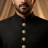 Royal Blue Kundan Polki Floral Buttons (Set of 13) | Gold Tone Ethnic Sherwani & Kurta Buttons
