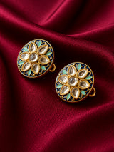 Royal Blue Kundan Polki Floral Buttons (Set of 13) | Gold Tone Ethnic Sherwani & Kurta Buttons