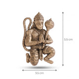 Sacred Lord Hanuman Ji Brooch with Gada | Antique Gold Veer Bajrangbali Lapel Pin