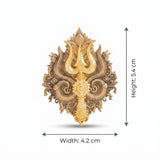 Sacred Shiva Trishul & Damru Brooch | Antique Gold Mahadev Divine Lapel Pin