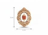 Sacred Rudraksha Bead Brooch in Antique Gold Frame | Mahadev Spiritual Lapel Pin