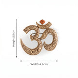 Antique Gold Carved Om Brooch with Rudraksha Bead | Sacred Aum Lapel Pin for Kurtas & Sarees