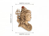 Sculpted Lord Shiva Bust Brooch with Trishul & Rudraksha | Antique Gold Adiyogi Lapel Pin