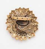 Antique Gold Peacock Filigree Brooch | Handcrafted Mayur Mandala Pin for Ethnic Wear