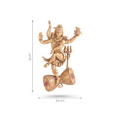 Divine Nataraja Dancing Shiva Brooch on Damru | Antique Gold Cosmic Dancer Pin