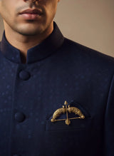 Vintage Dhanush & Baan Brooch | Antique Gold Carved Bow & Arrow Lapel Pin
