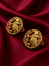 Antique Gold Royal Elephant (Gajraj) Buttons (Set of 13) | Auspicious Metal Sherwani & Kurta Buttons
