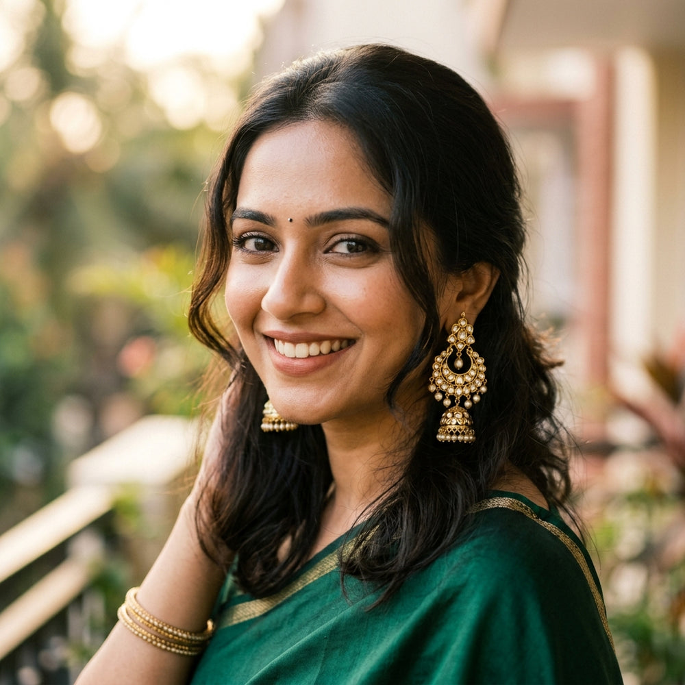 Royal Emerald Maharani Choker & Earrings Set