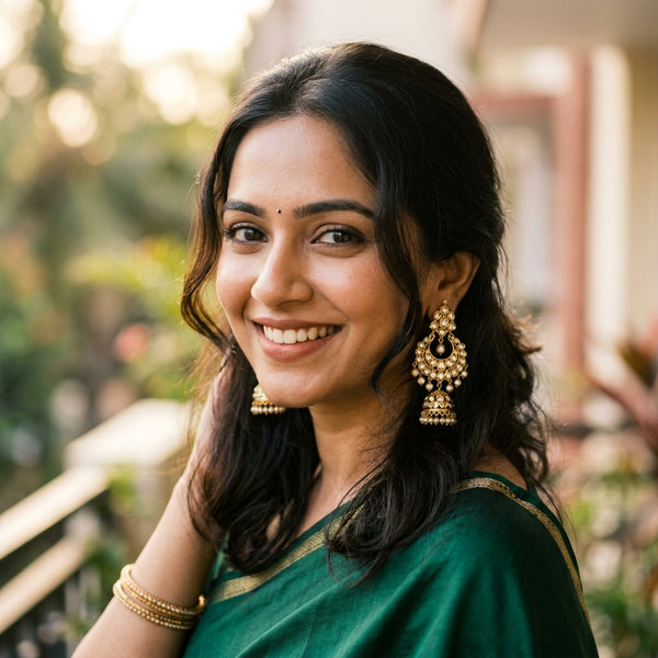 Royal Emerald Maharani Choker & Earrings Set